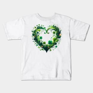 Heart Irish Shamrock St Patrick Day Kids T-Shirt